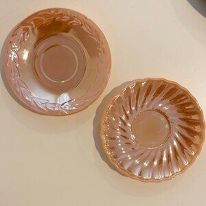 Vintage Fire King “Peach Lustre” saucers (Set of 2)